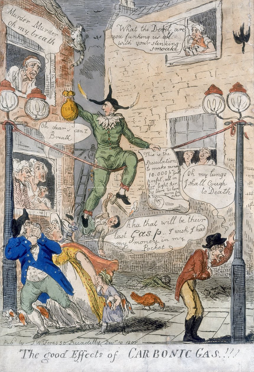 Os bons efeitos do gás carbônico !, 1807 (gravura colorida à mão) de Isaac Cruikshank