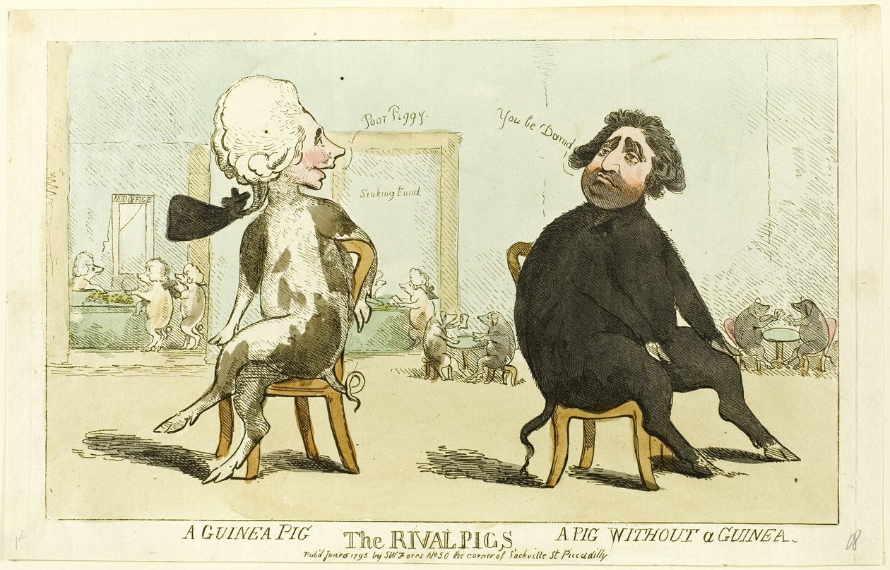 Os porcos rivais de Isaac Cruikshank