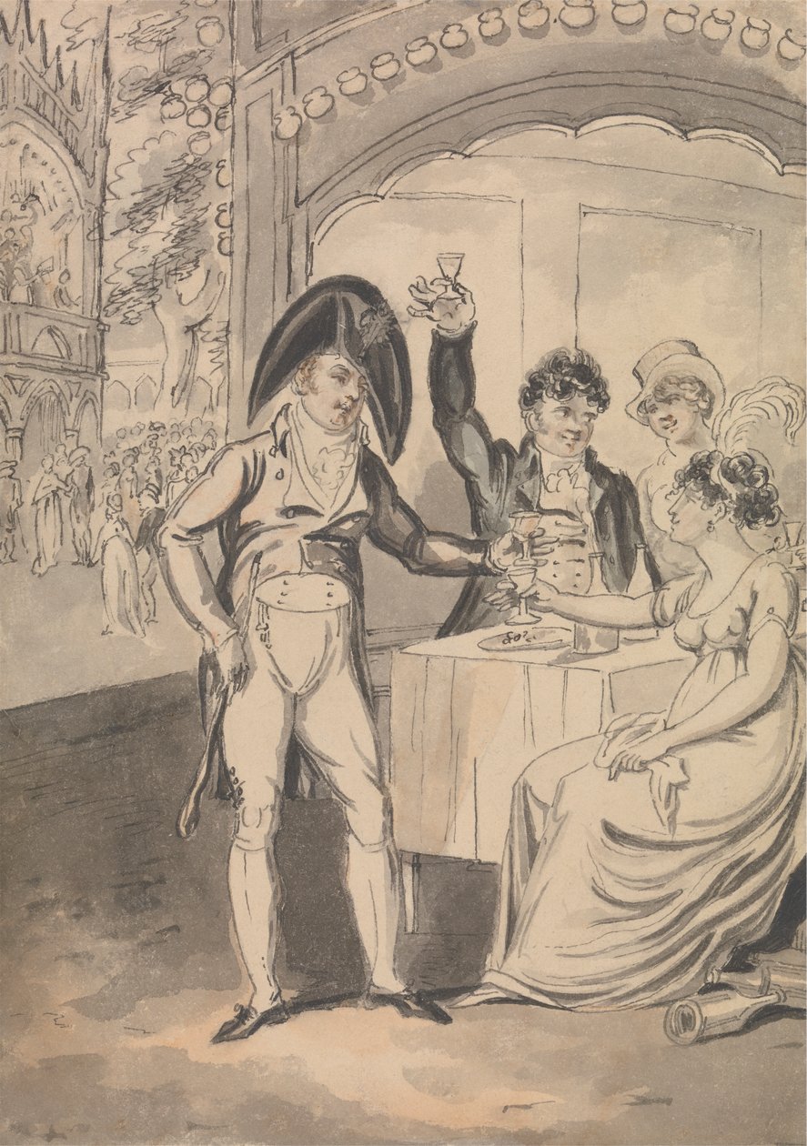 A caixa de jantar na Vauxhall de Isaac Cruikshank