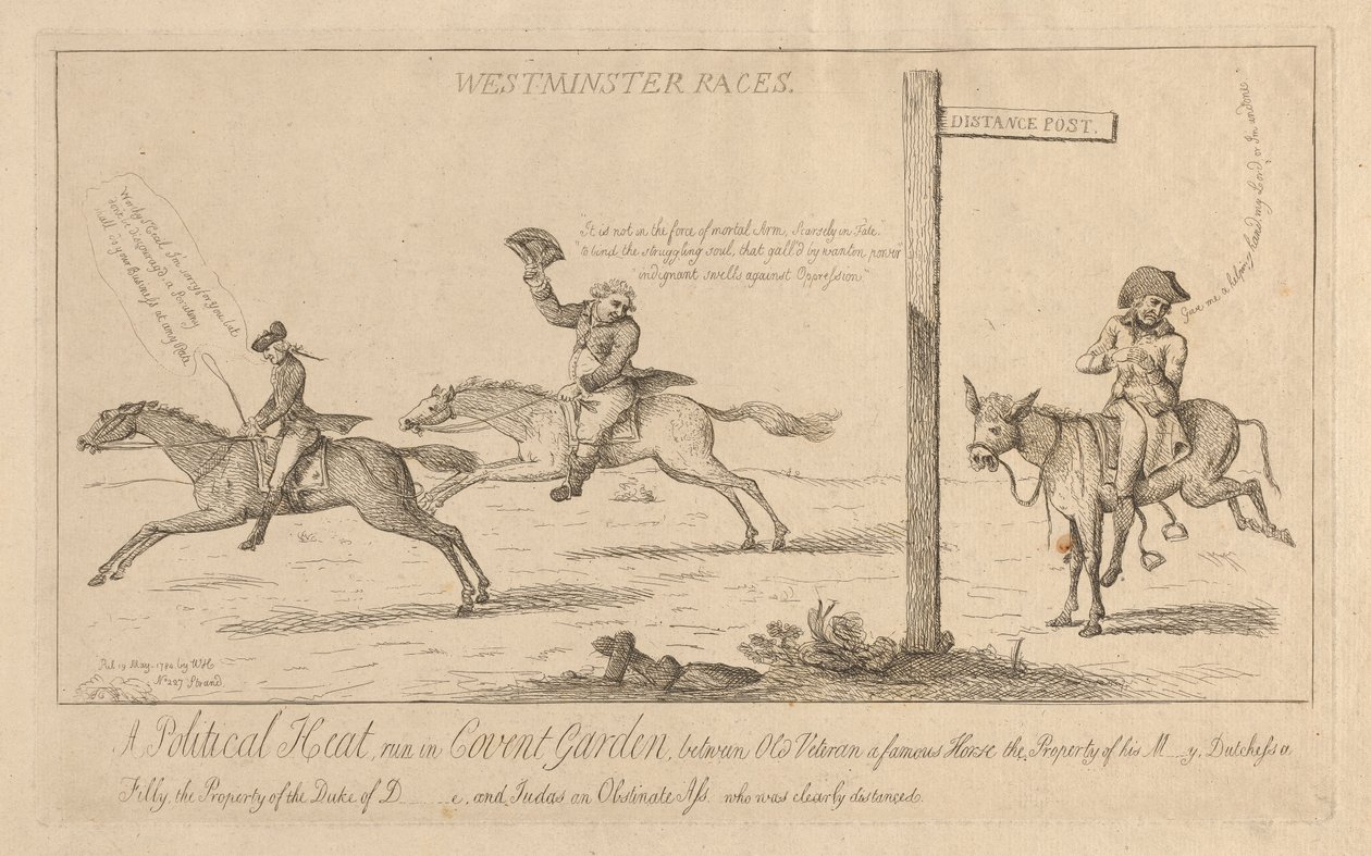 Raças de Westminster, Uma corrida de calor político no Jardim do Convento de Isaac Cruikshank