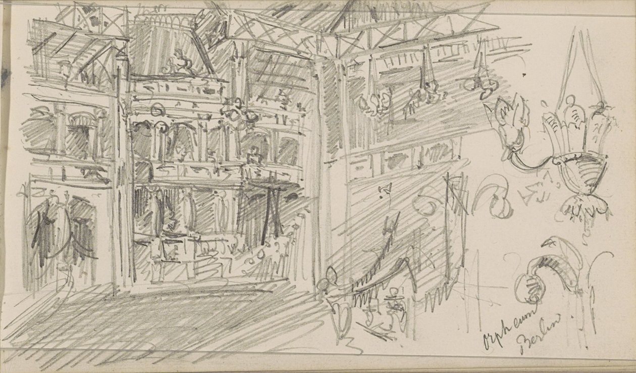 Interior do teatro Orpheum em Berlim de Isaac Gosschalk