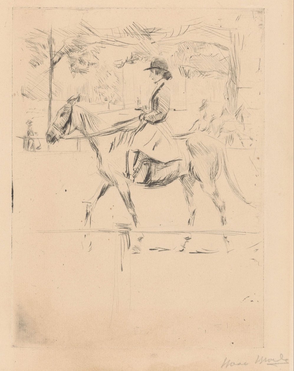 Mulher a cavalo de Isaac Israels (signed by artist)