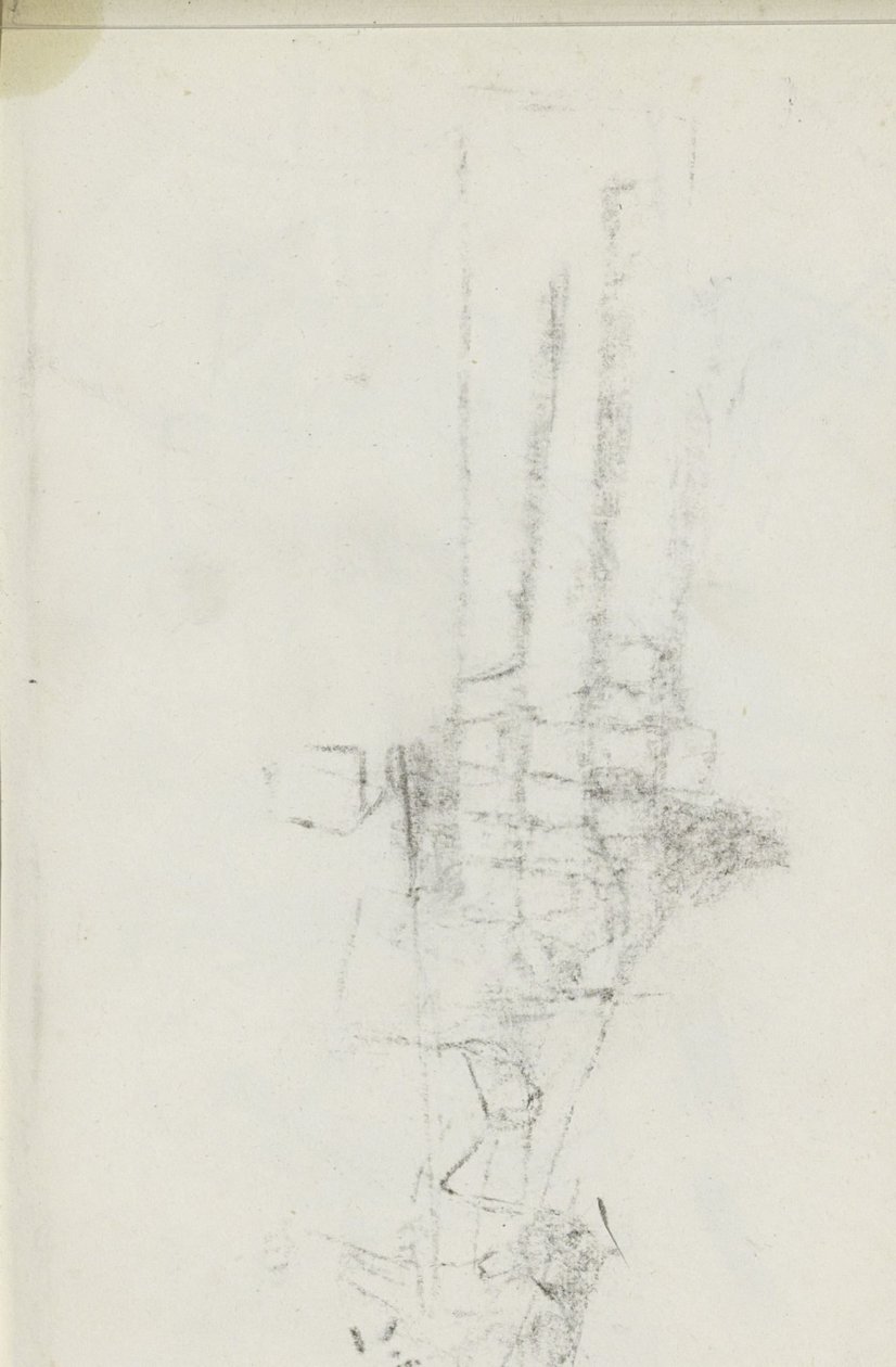 Abklatsch do desenho a giz na folha 25 verso de Isaac Israels