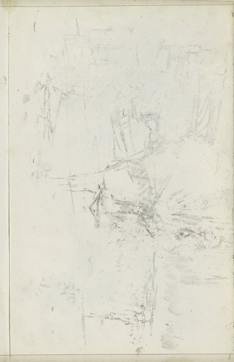 Abklatsch do desenho de giz na folha 5 verso de Isaac Israels