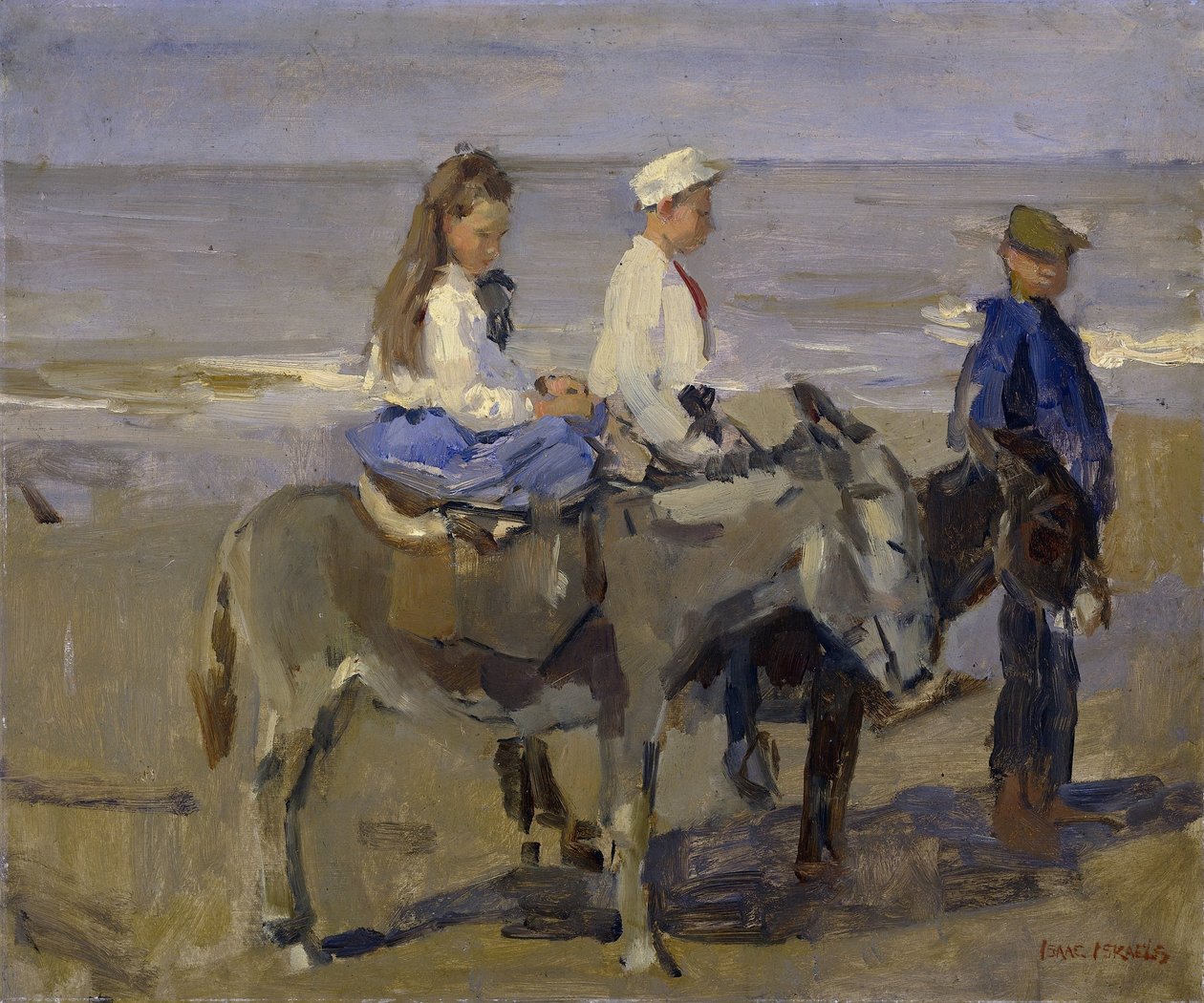 Menino e menina em burros de Isaac Israels