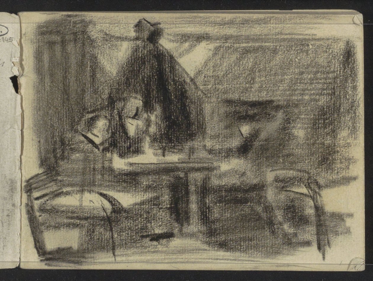 Números de uma mesa interior de Isaac Israels