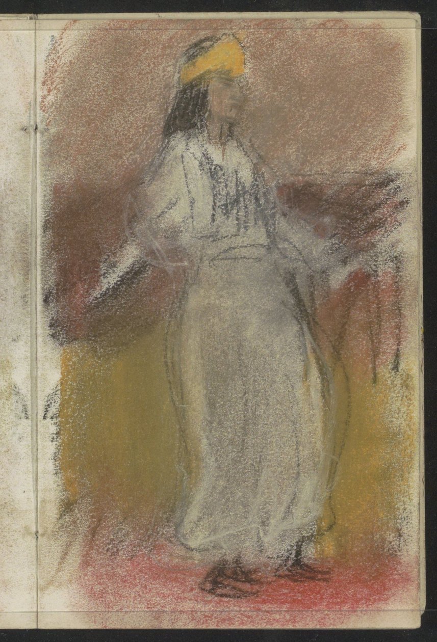 Mulher em pé em roupas orientais de Isaac Israels