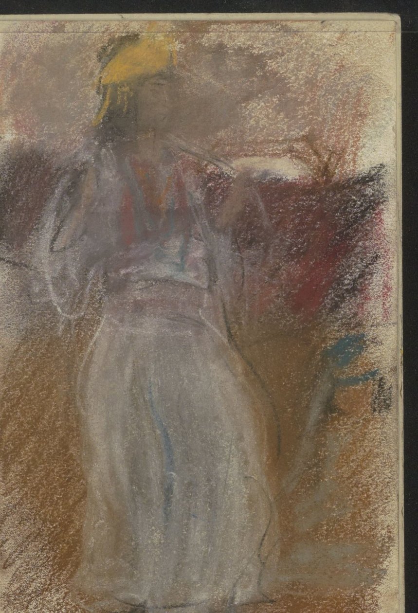 Mulher em pé em roupas orientais de Isaac Israels