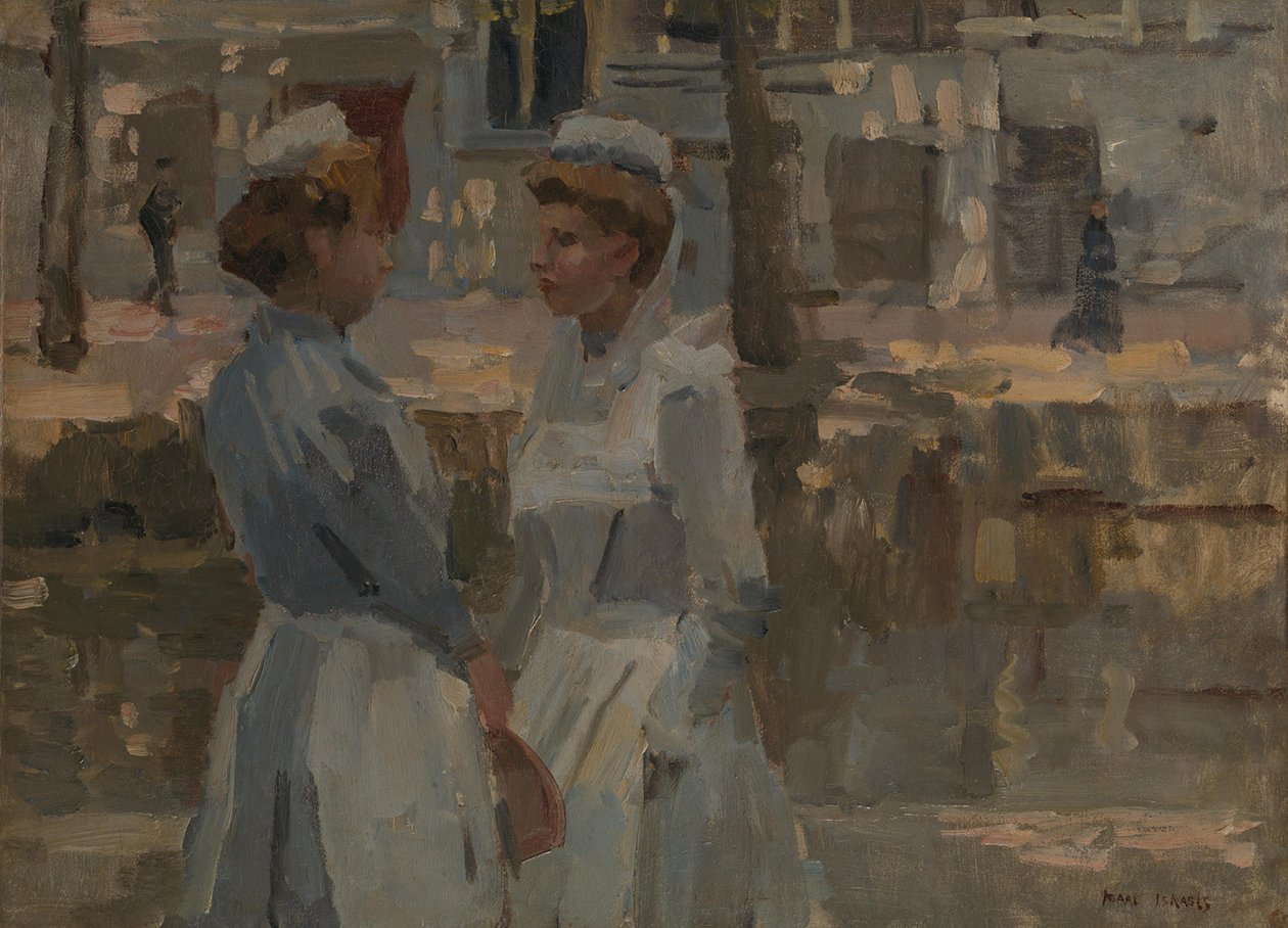 Duas criadas junto a um canal de Isaac Israels