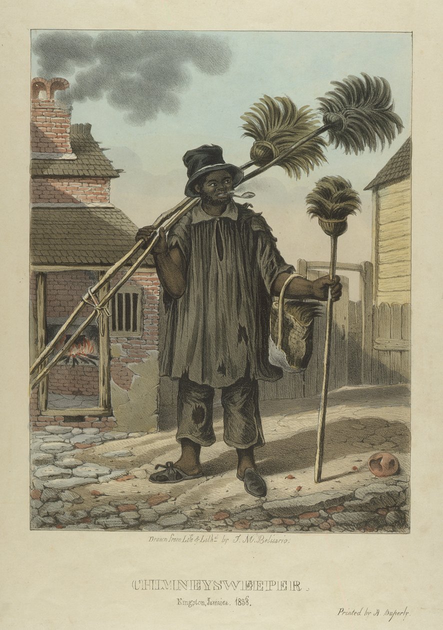 Chimneysweeper, placa 11 de Esboços de caráter ..., 1838 de Isaac Mendes Belisario