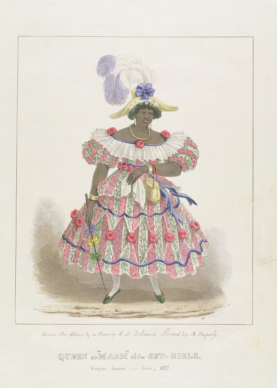 Rainha ou &39;Maam&39; dos Set-Girls, prato 1 de &39;Sketches of Character ...&39;, 1838 (cor litho) de Isaac Mendes Belisario