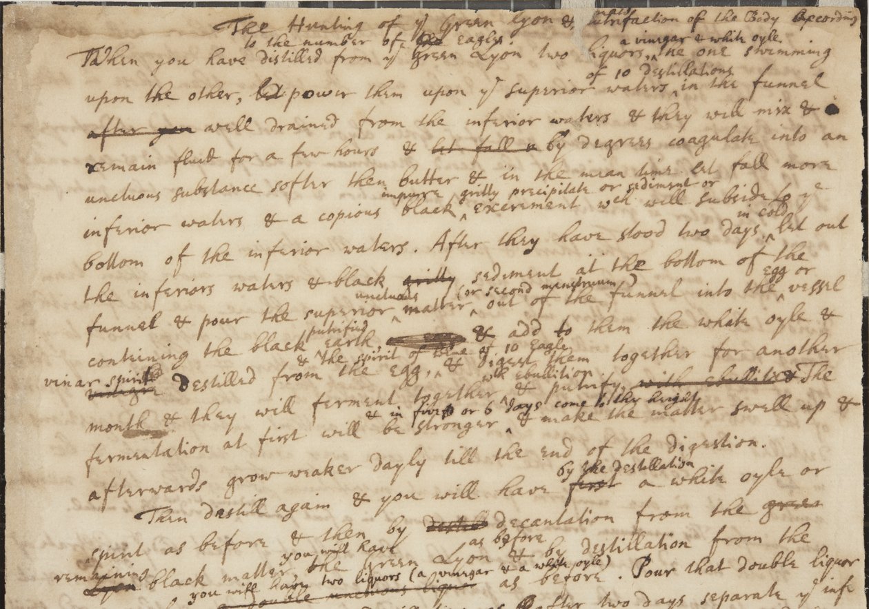 A caça do verde Lyon, reto, detalhe, c.1700 de Isaac Newton