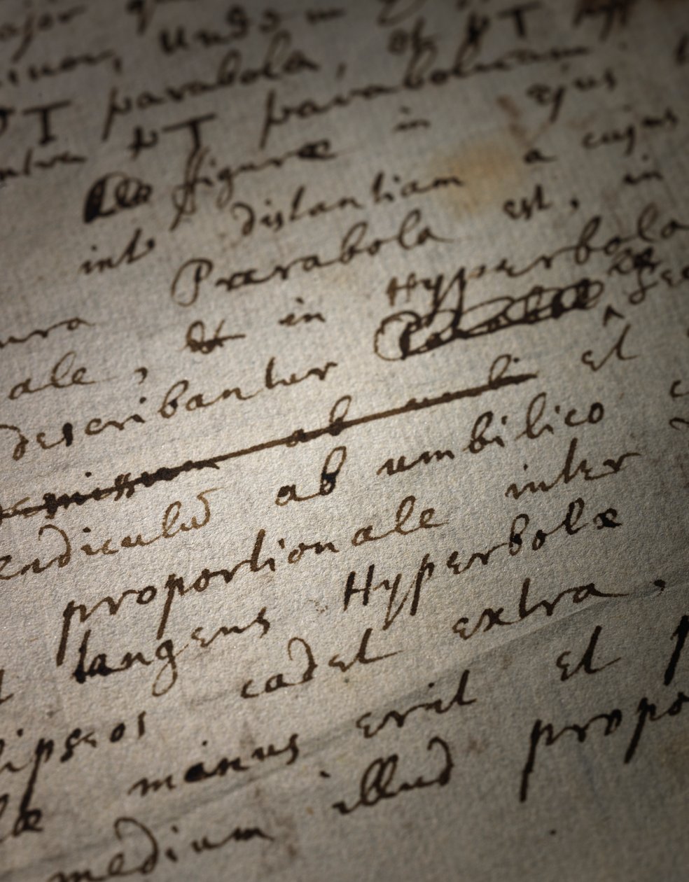 Duas páginas de revisões do Principia Mathematica de Isaac Newton