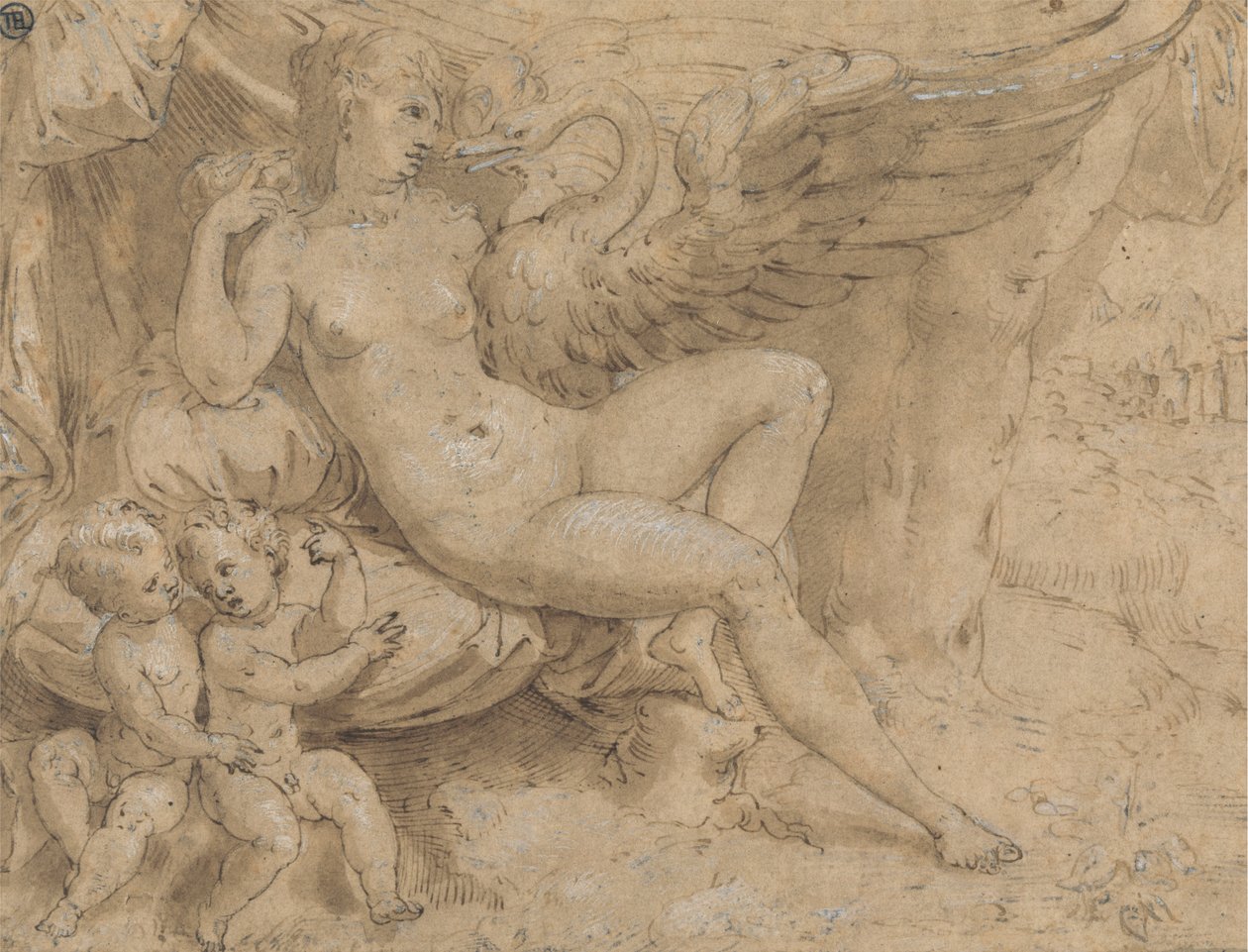 Leda e o Cisne de Isaac Oliver
