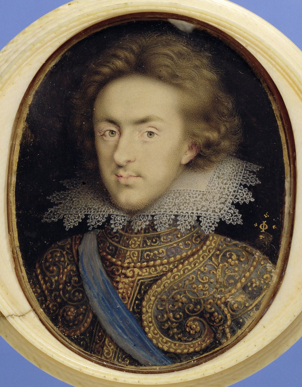 Retrato em miniatura de Henrique (1594-1612) Príncipe de Gales (aguarela sobre velino) de Isaac Oliver