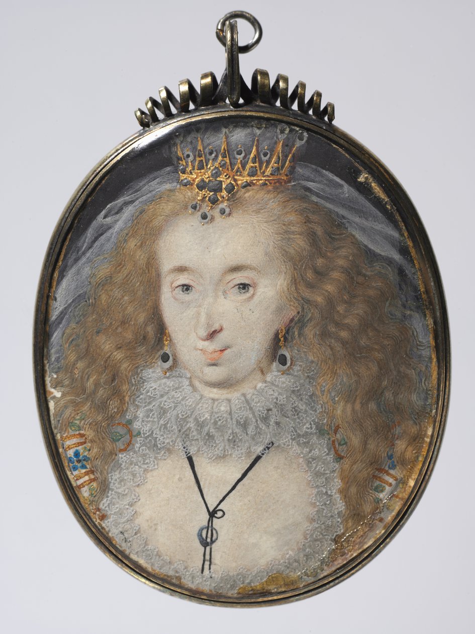 Retrato de Lucy Russell, condessa de Bedford, née Harrington, c. 1608-1616. de Isaac Oliver