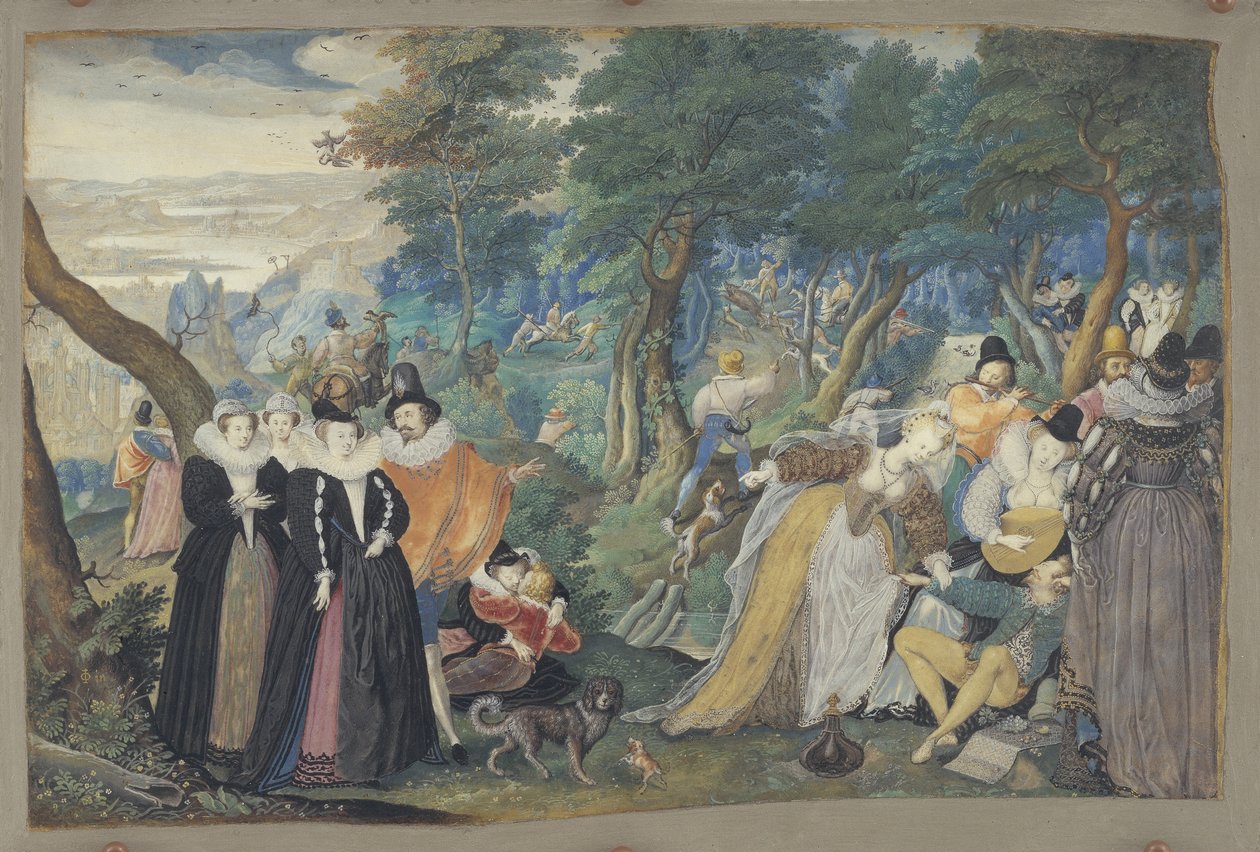 Uma festa ao ar livre. Alegoria sobre o amor conjugal de Isaac Oliver I