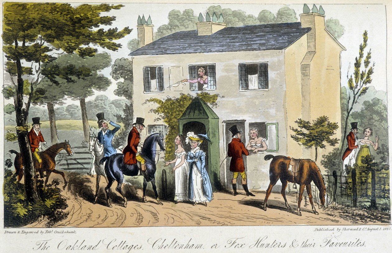 Um bordel no campo inglês - em "The english spy" de Charles Molloy Westmacott, doente. por Robert Cruikshank, Londres de Isaac Robert Cruikshank