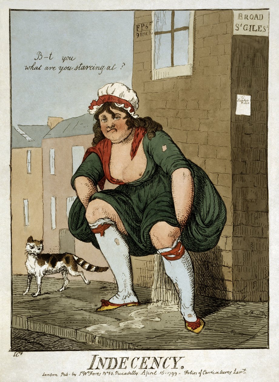 Indecência, 1799 de Isaac Robert Cruikshank