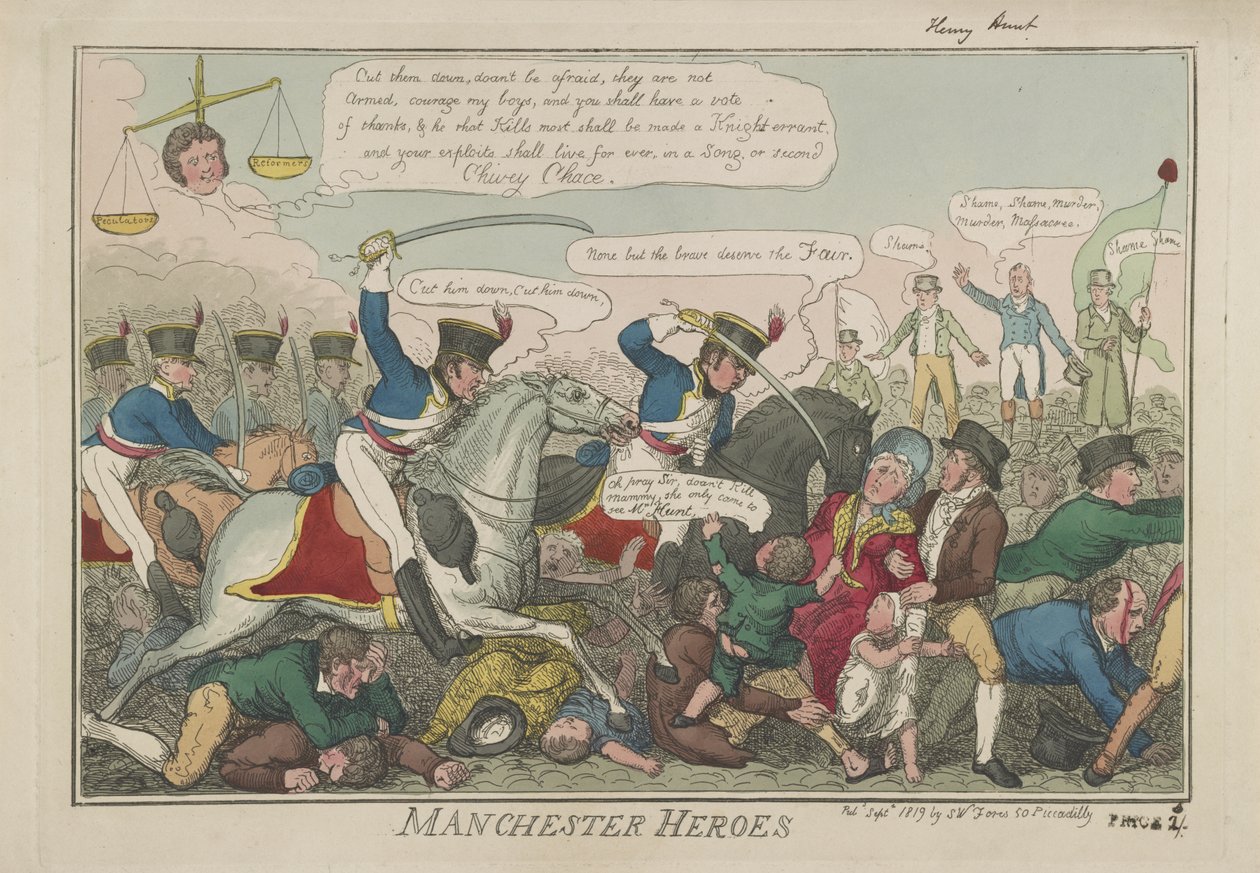 Heróis de Manchester, 1819 de Isaac Robert Cruikshank