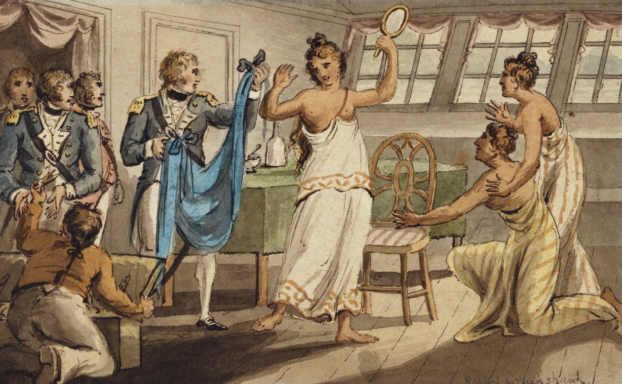 Otahitiano ", das Viagens do Capitão Cook de Isaac Robert Cruikshank