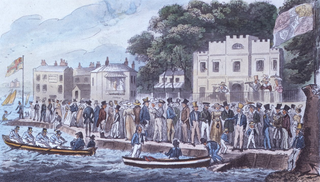 The Promenade at Cowes, 1825 de Isaac Robert Cruikshank