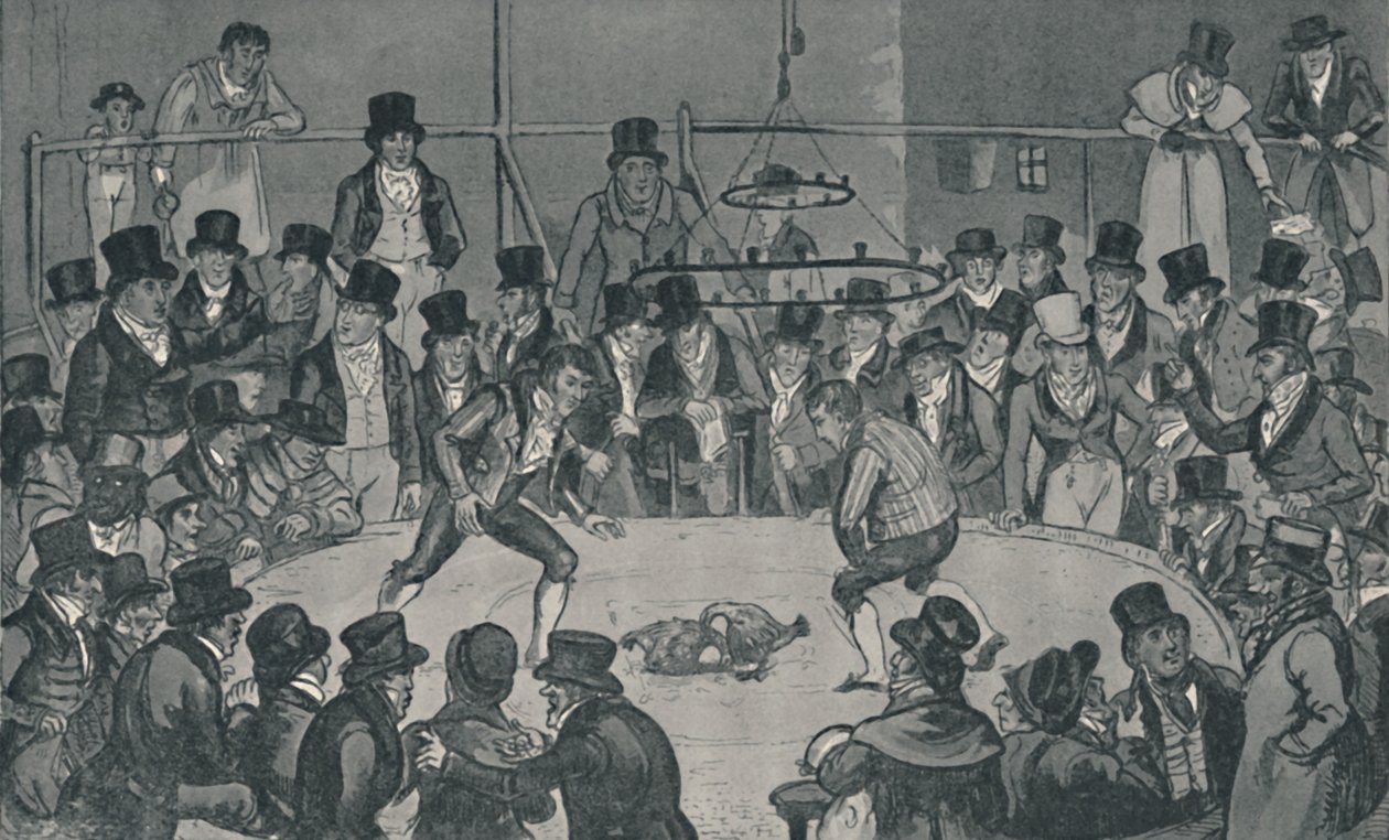 No Royal Cockpit, 1821, 1920. Artistas: Isaac Robert Cruikshank, George Cruikshank. de Isaac, Robert and George Cruikshank