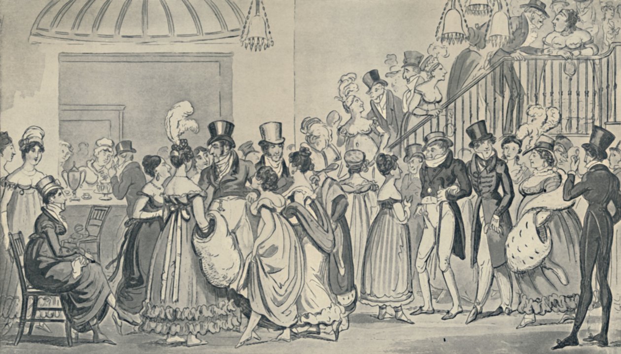 No Bar do Covent Garden, 1821, 1920. Artistas: Isaac Robert Cruikshank, George Cruikshank. de Isaac, Robert and George Cruikshank