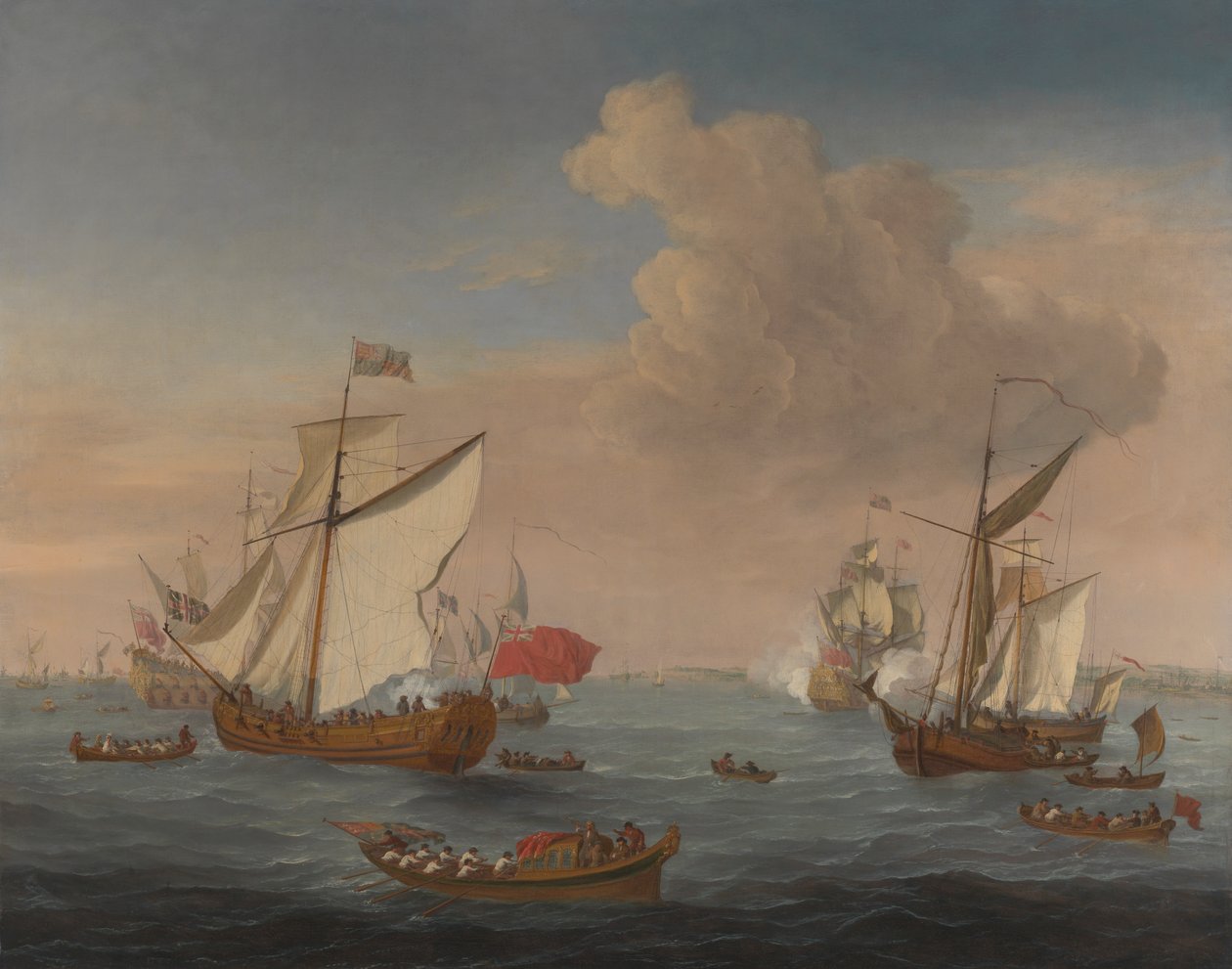 Navios no estuário do Tamisa, perto de Sheerness de Isaac Sailmaker