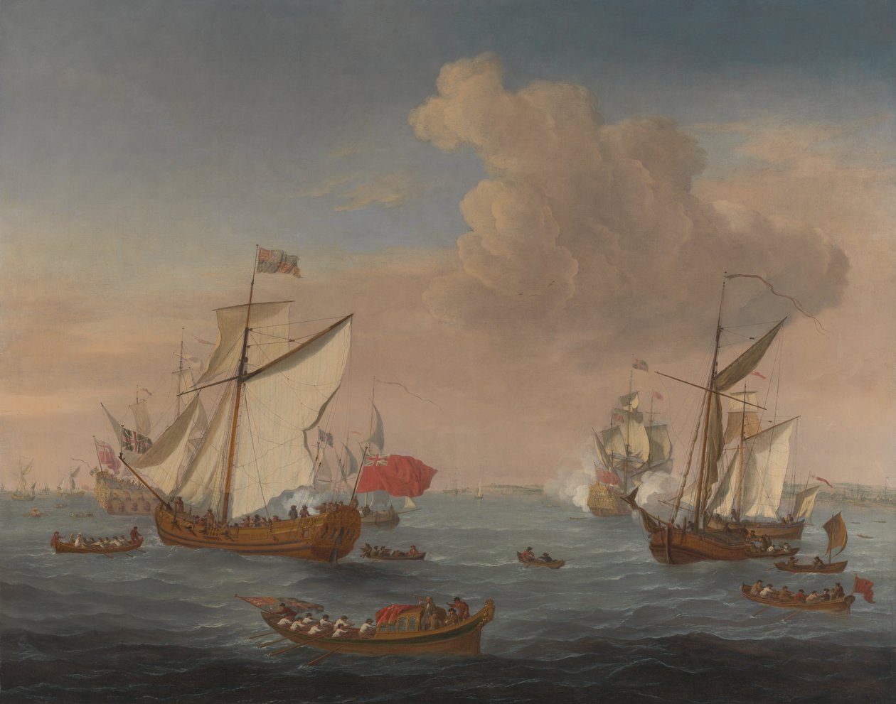 Navios no estuário do Tamisa, perto de Sheerness de Isaac Sailmaker