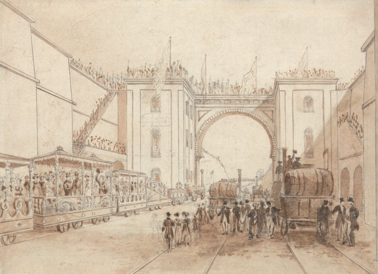 Abertura dos caminhos-de-ferro de Liverpool e Manchester de Isaac Shaw