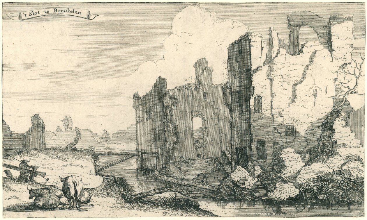 O castelo de Breukelen, destruído pelos franceses em 1672 