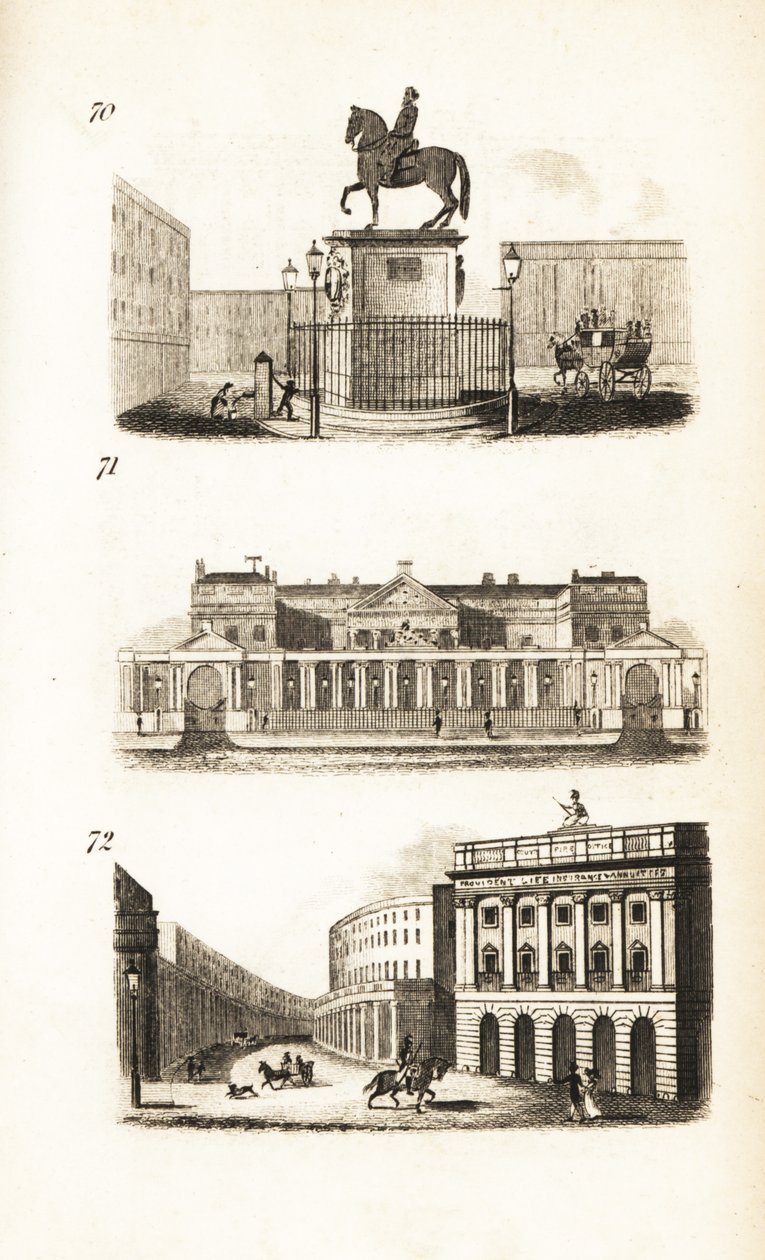 Charing Cross, Carlton House and the Quadrant, Regent Street de Isaac Taylor