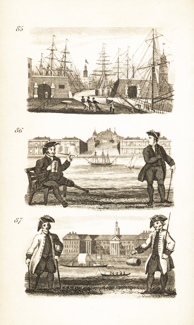 London Docks, Greenwich Hospital e Chelsea Hospital de Isaac Taylor