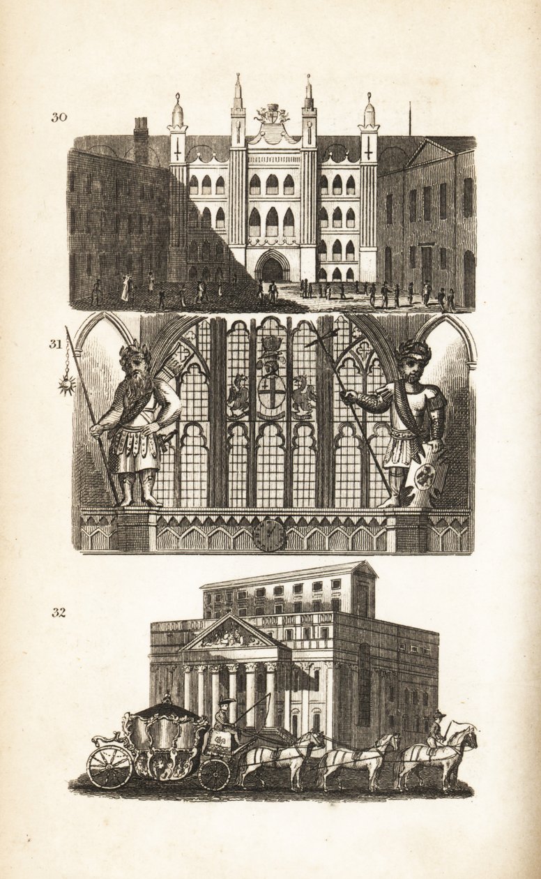 London Guildhall, Gog e Magog e a Mansion House de Isaac Taylor
