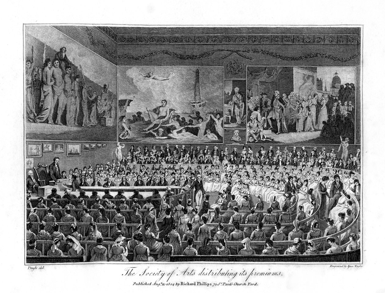 A Society of Arts distribuindo seus prêmios, 1804 de Isaac Taylor