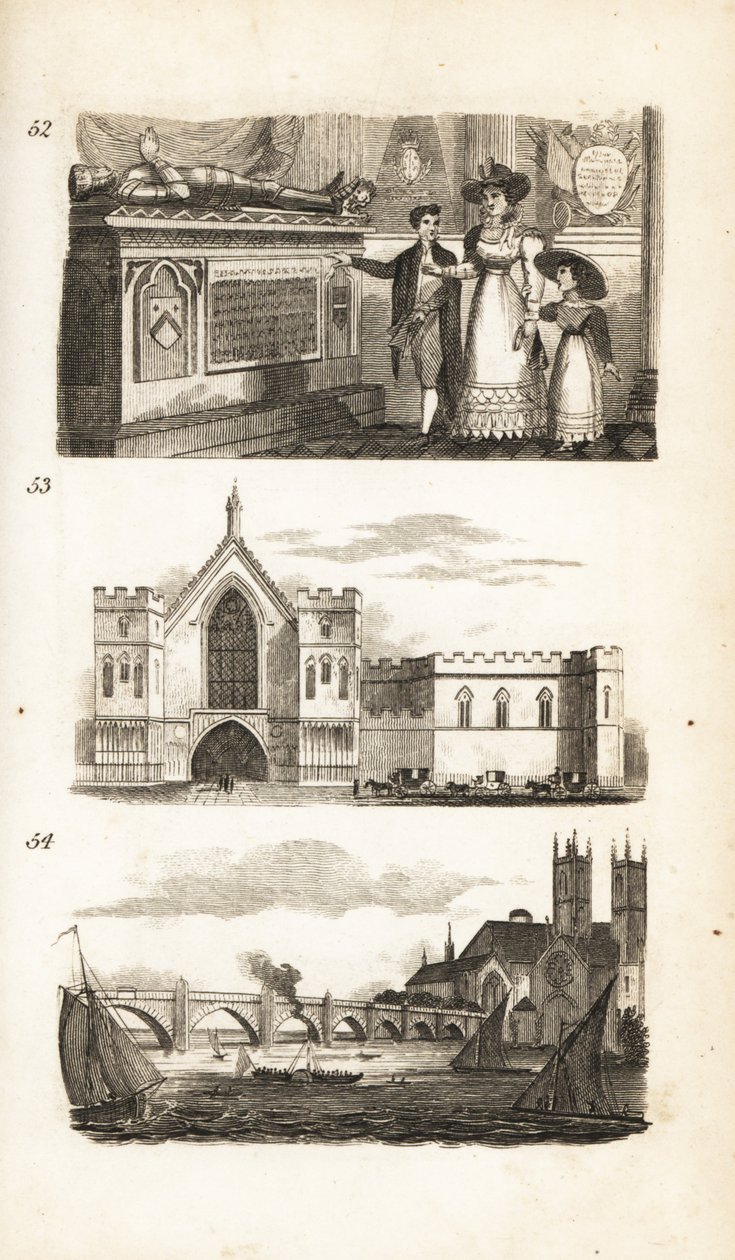 Túmulos na Abadia de Westminster, Westminster Hall e Ponte de Westminster de Isaac Taylor