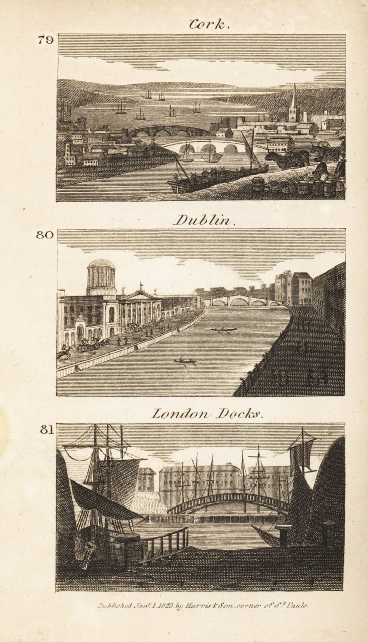 O comércio na Regency Ireland e Inglaterra: Cork, Dublin e Londres Docas de Isaac Taylor