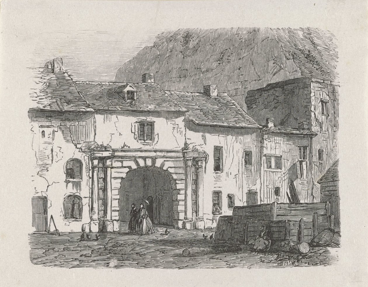 Porta no subúrbio de Claussen, na cidade do Luxemburgo de Isaac Weissenbruch