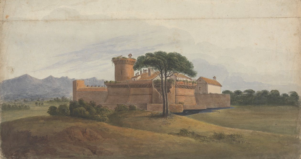 Castelo de Óstia com Montanhas na Distância de Isaac Weld