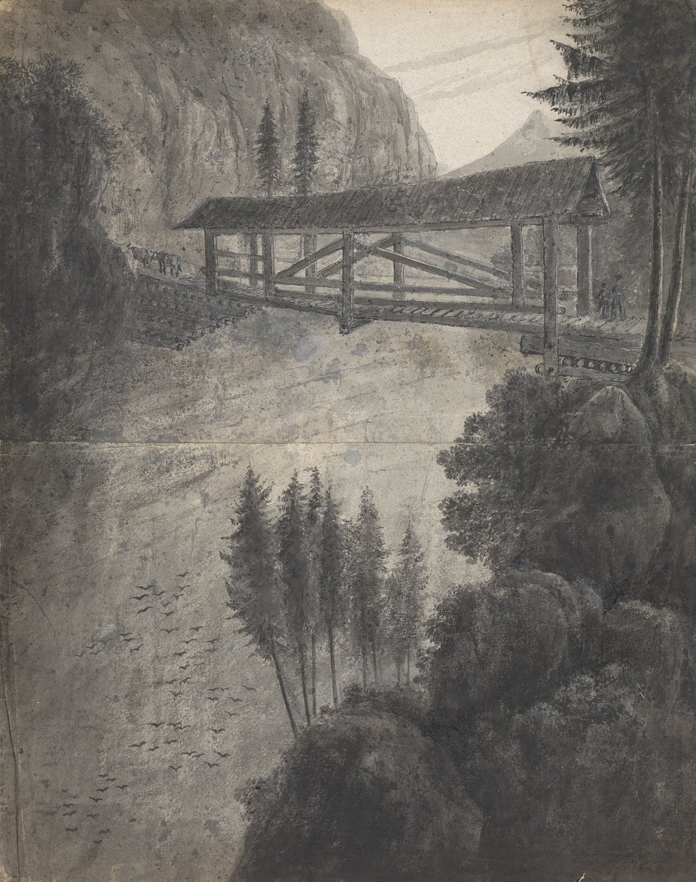 Grisons/ Olhando para as montanhas de Glarnisch (Suíça) de Isaac Weld