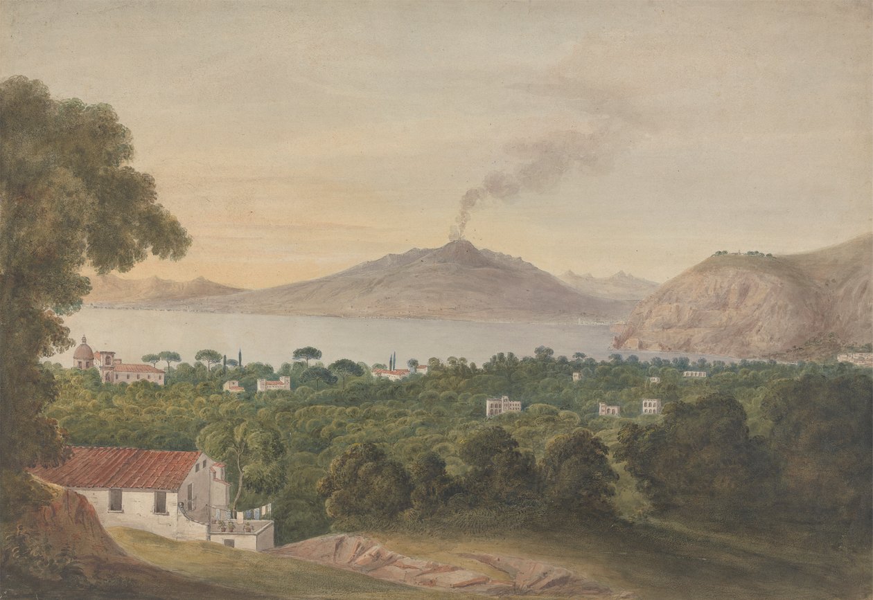 O Vesúvio através da Baía de Nápoles de Isaac Weld