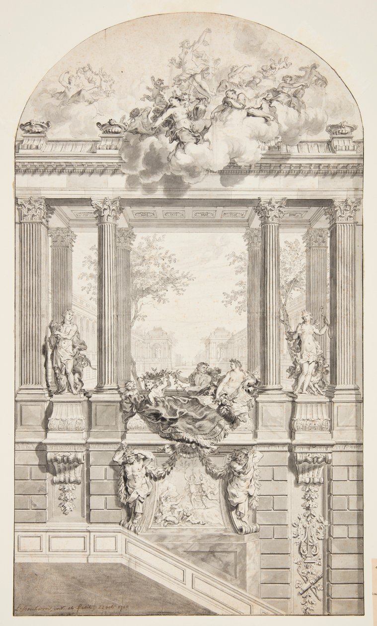 Design para Escadaria, Castelo Voorst, Haia, Holanda de Isaac de Moucheron