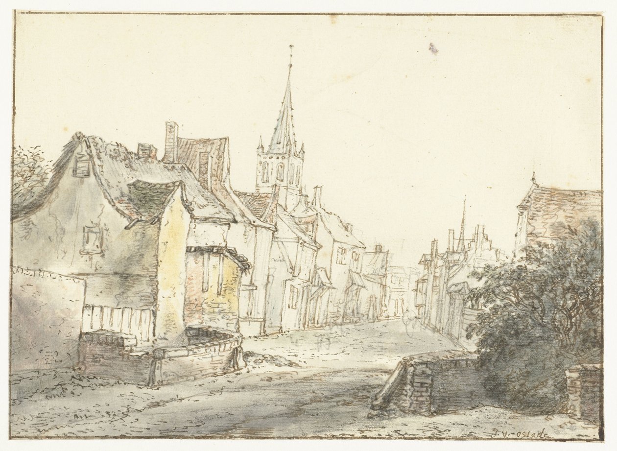 Uma Rua numa Aldeia ou Cidade
Dorpsstraat de Isaac van Ostade