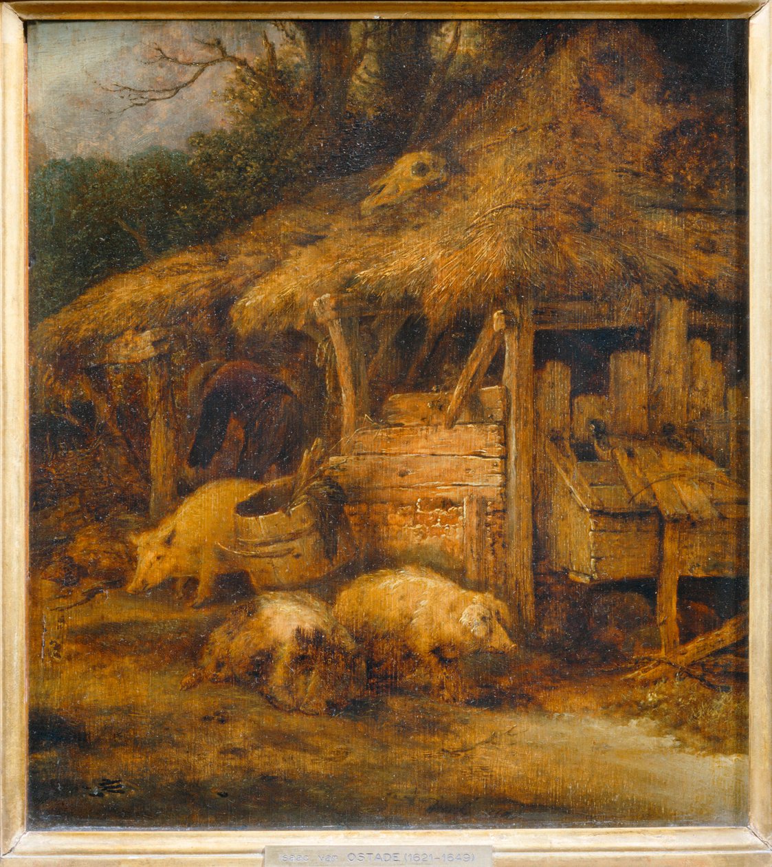 O Toit à porcs ... de Isaack Jansz van Ostade