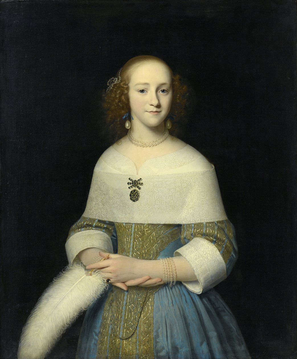 Retrato de uma jovem mulher possivelmente Susanna Reael, 1656 de Isaack Luttichuys