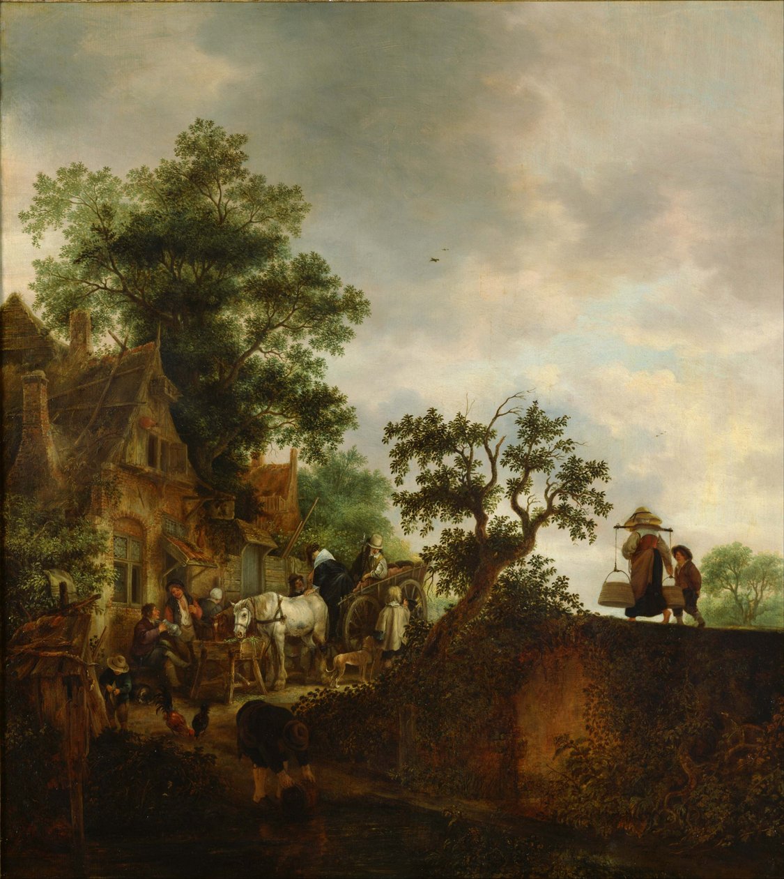 Viajantes que param em uma pensão de Isaak van Ostade