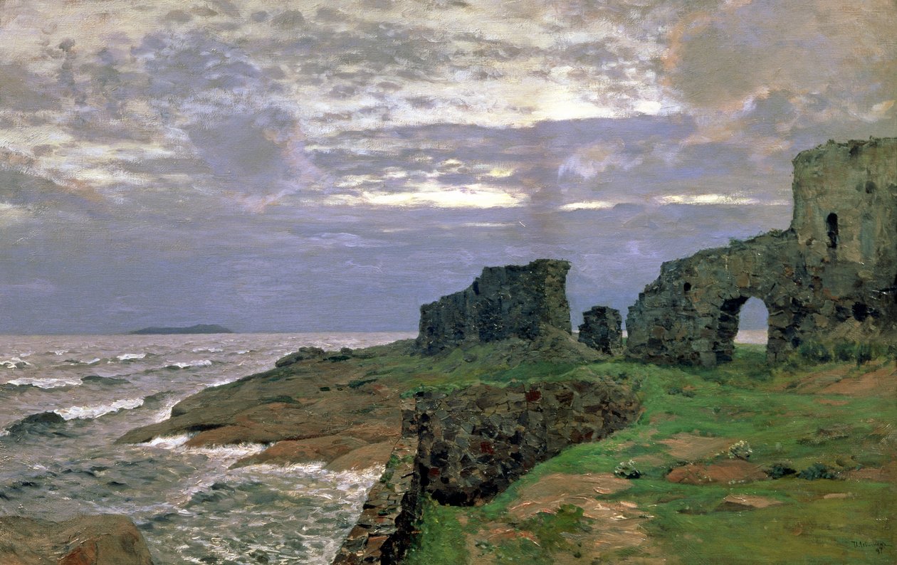 Restos de Dias Passados, Crepúsculo, Finlândia, 1897 de Isaak Ilyich Levitan