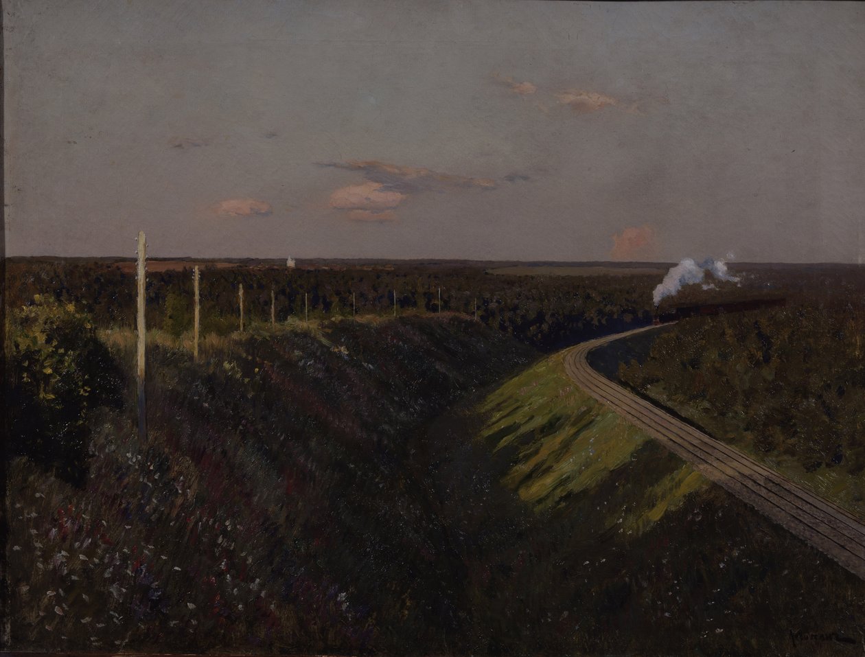 Um trem a caminho, década de 1890 de Isaak Ilyich Levitan