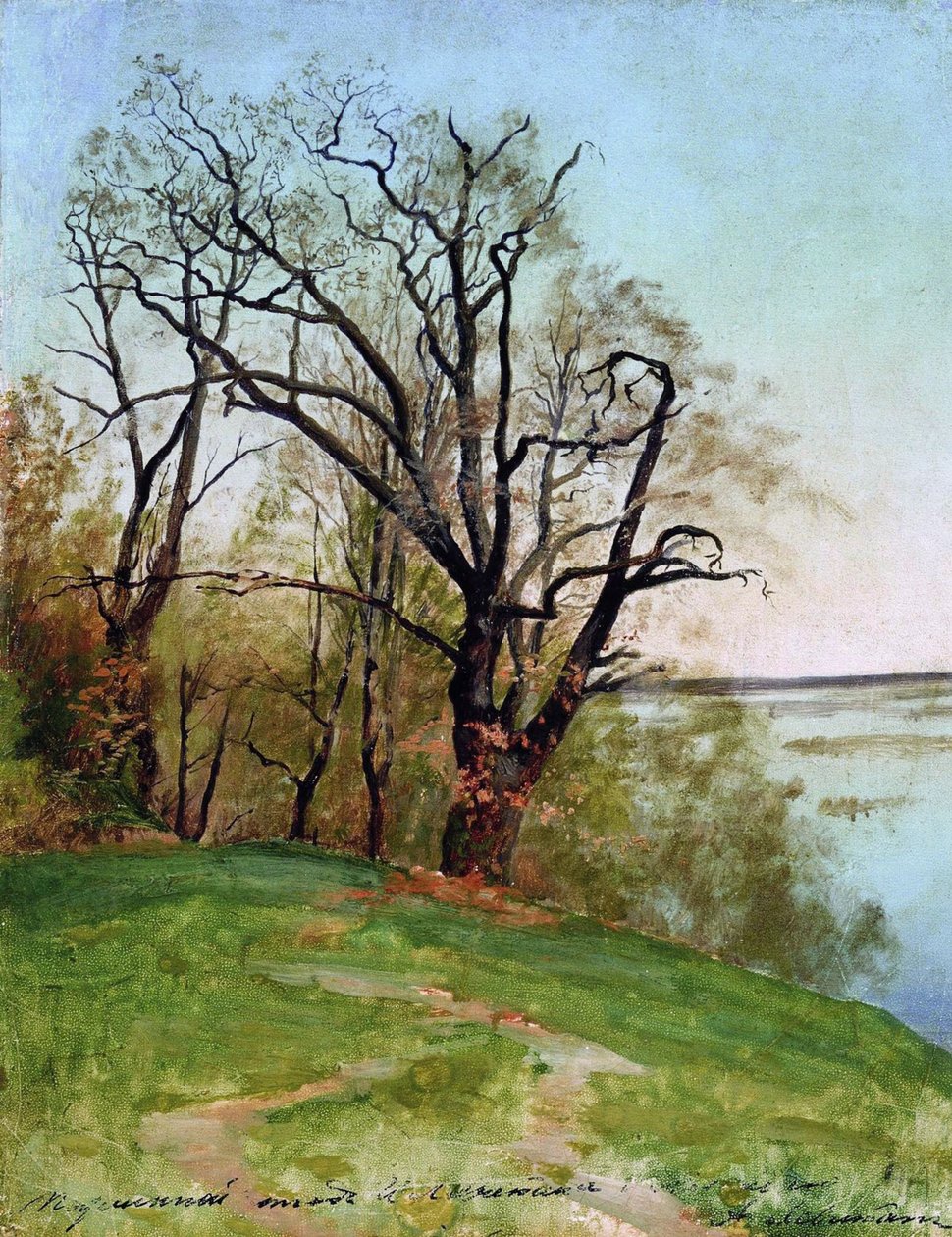 Carvalho na margem do rio, 1887. de Isaak Ilyich Levitan
